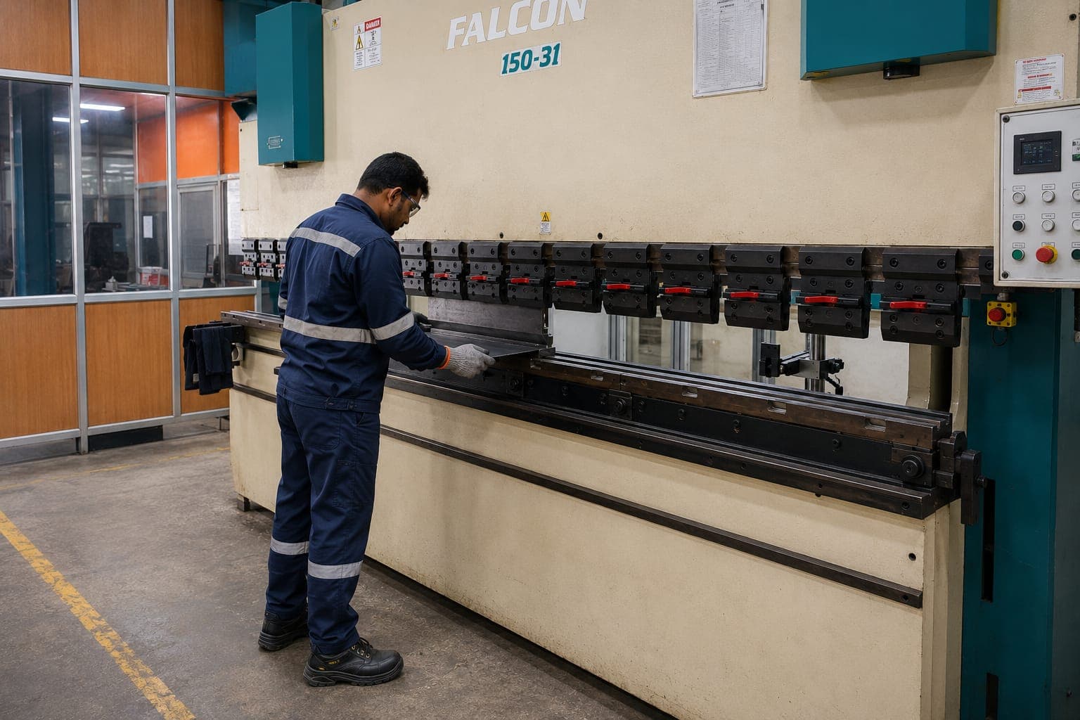 Precision press brake forming operation
